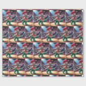 ロデオ女性のカーボーイキッズキラリングクリスマスライト ラッピングペーパー (フラット)