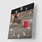 ロデオ女性のカーボーイバレルレーシングウェスタンをテーマにした時計 スクエア壁時計 (傾斜)