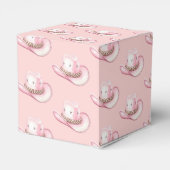 ロデオ女性のカーボーイピンクハットベビーシャワー フェイバーボックス (裏面サイド)