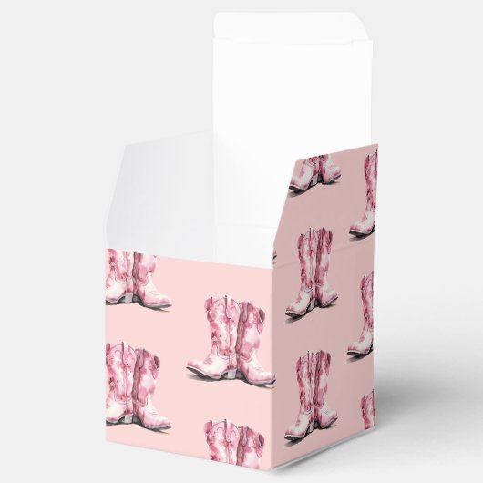 ロデオ女性のカーボーイピンクブーツベビーシャワー フェイバーボックス (オープン)