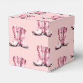 ロデオ女性のカーボーイピンクブーツベビーシャワー フェイバーボックス (裏面サイド)