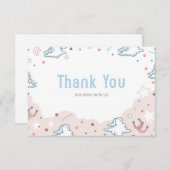 ロデオ女性のカーボーイベビーシャワーサンキューカード 招待状 (正面/裏面)