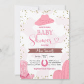 ロデオ女性のカーボーイベビーシャワー招待状 招待状 (正面)