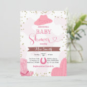 ロデオ女性のカーボーイベビーシャワー招待状 招待状 (スタンド正面)