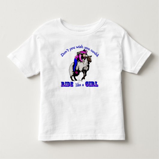 ロデオ女性のカーボーイマットンバスチン» Ride Like A Girl トドラーTシャツ (正面)