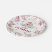 ロデオ女性のカーボーイ子供の誕生日 ペーパープレート (アングル)