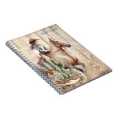 ロデオ女性のカーボーイ砂漠ウトライドのカウボーイブーツ ノートブック (右側)