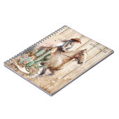 ロデオ女性のカーボーイ砂漠ウトライドのカウボーイブーツ ノートブック (左側)