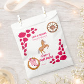 ロデオ女性のカーボーイ誕生日ピンクの牛のパターンのポニー フェイバーバッグ (クリップ留めされた状態)