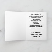 「ロデオ女性のカーボーイ」ウェスタン誕生日カード カード (内部)