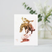 ロデオ女性のカーボーイ（C.M.ラッセル） ポストカード (スタンド正面)