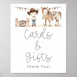 ロデオ男の子の誕生日パーティーカードとギフト ポスター