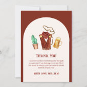 ロデオ素朴カウボーイサボットビールアーチベイビーシャワー サンキューカード (正面)