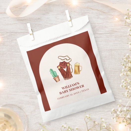 ロデオ素朴カウボーイサボットビールアーチベイビーシャワー フェイバーバッグ (クリップ留めされた状態)