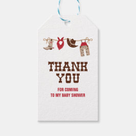 ロデオ西カウボーイ赤ちゃんシャワー ギフトタグ