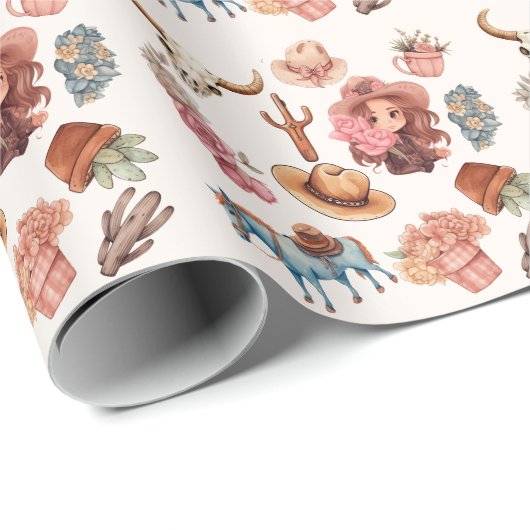 ロデオ誕生日テーマパーティーウィルドウェスト ラッピングペーパー (ロールコーナー)