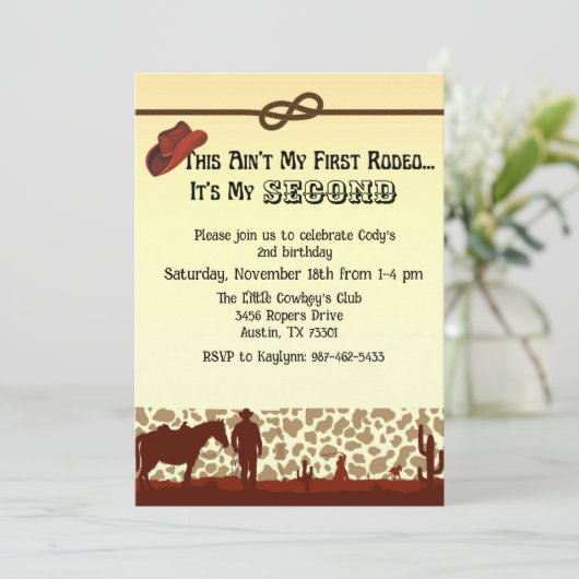 ロデオ誕生日招待状 招待状 (スタンド正面)