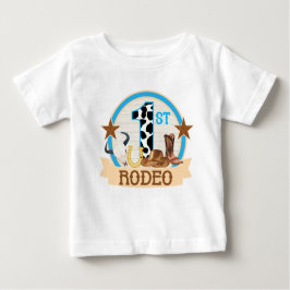 ロデオ1歳の誕生日 ベビーTシャツ