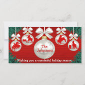 ロデオ オーナメント 輪飾り 赤い背景のカード シーズンカード (正面)