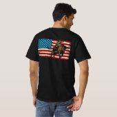ロデオ・ブル・ライダー愛国アメリカ国旗カウボーイズ Tシャツ (裏面フル)