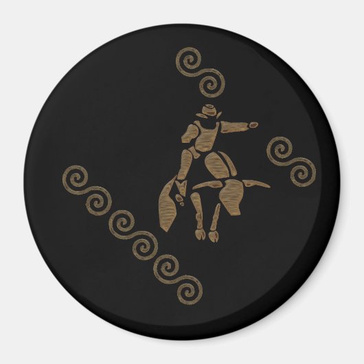 ロデオ・ブル・ライダー・オン・ザ・ロングホーン マグネット (正面)