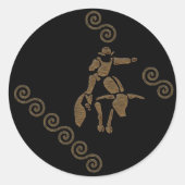 ロデオ・ブル・ライダー・オン・ザ・ロングホーン ラウンドシール (正面)