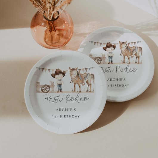 ロデオ・ボーイ誕生パーティー ペーパープレート