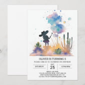 ロデオ モダンカウボーイ 誕生日 招待状 (正面/裏面)