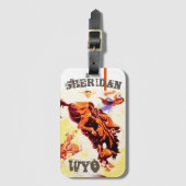ロデオ·ヴィンテージ·トラベル&ワイオミング·シェリダンWYO ラゲッジタグ (正面縦)