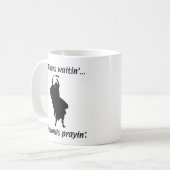 ロデオ- Bullの乗馬- Waitin n Prayin コーヒーマグカップ (正面左)