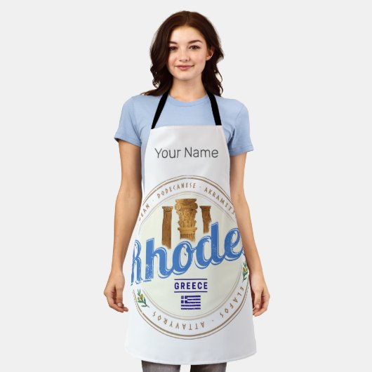 ロデギリシャヴィンテージアイランドエーゲアン土産 エプロン (着用した状態)