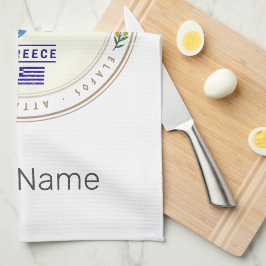 ロデギリシャヴィンテージアイランドエーゲアン土産 キッチンタオル (四つ折り)