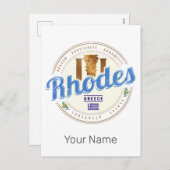 ロデギリシャヴィンテージアイランドエーゲアン土産 シーズンポストカード (正面/裏面)