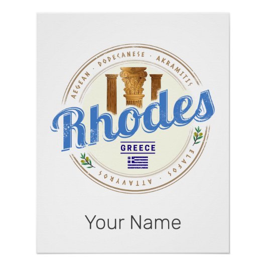 ロデギリシャヴィンテージアイランドエーゲアン土産 ポスター (正面)