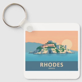 ロデスペリシャパステルトラベル中世オールドタウン キーホルダー