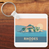 ロデスペリシャパステルトラベル中世オールドタウン キーホルダー (正面)