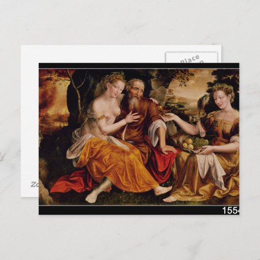 ロトとその娘， c.1565 ポストカード (正面/裏面)