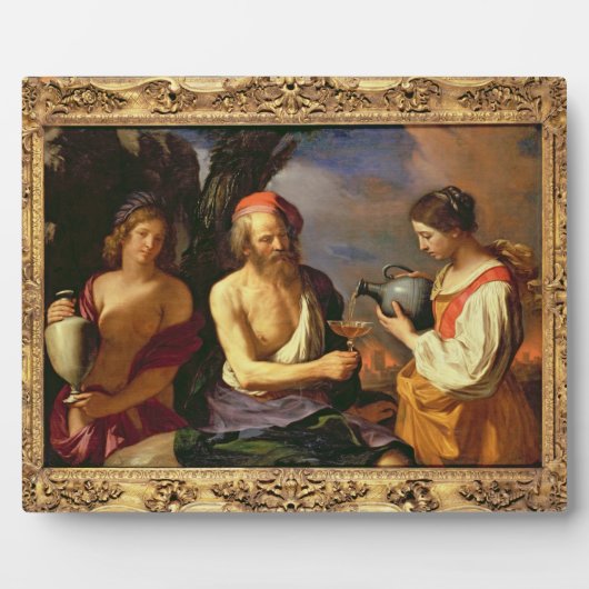 ロトと彼の娘(キャンバス上の油) 2 フォトプラーク (正面)