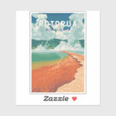 ロトルアニュージーランドイラストレーショントラベルアートレトロ シール (シート)