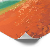 ロトルアニュージーランドイラストレーショントラベルアートレトロ ポスター (角)