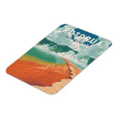 ロトルアニュージーランドイラストレーショントラベルアートレトロ マグネット (左側)