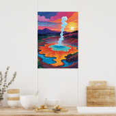 ロトルア地熱景観 ポスター (キッチン)