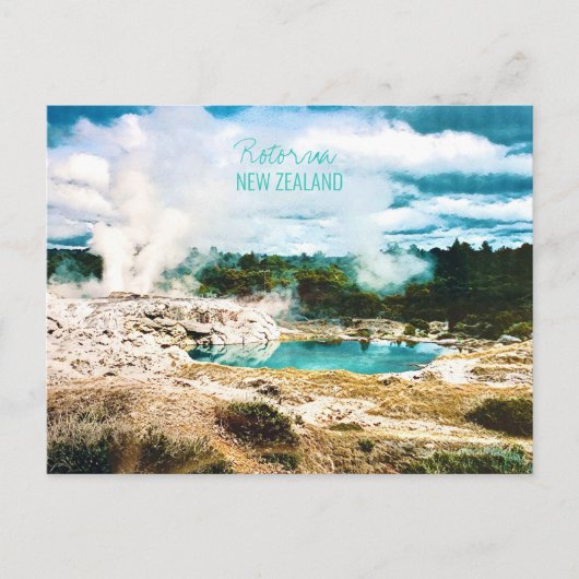 ロトルア熱春ニュージーランド旅行はがき ポストカード (正面)