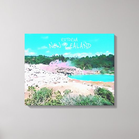 ロトルア熱春ニュージーランド旅行プリント キャンバスプリント (正面)
