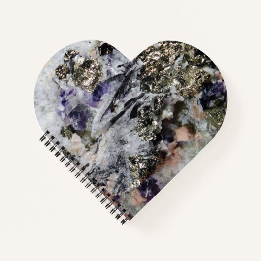 ロドクロサイト黄鉄鉱ふっ石石英トルマリン ノートブック (正面)