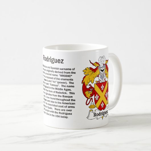 ロドリゲスの家紋のマグ コーヒーマグカップ (正面右)