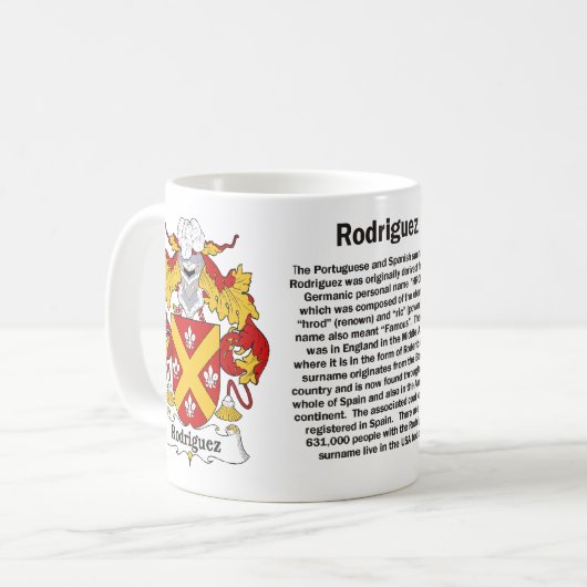ロドリゲスの家紋のマグ コーヒーマグカップ (正面左)