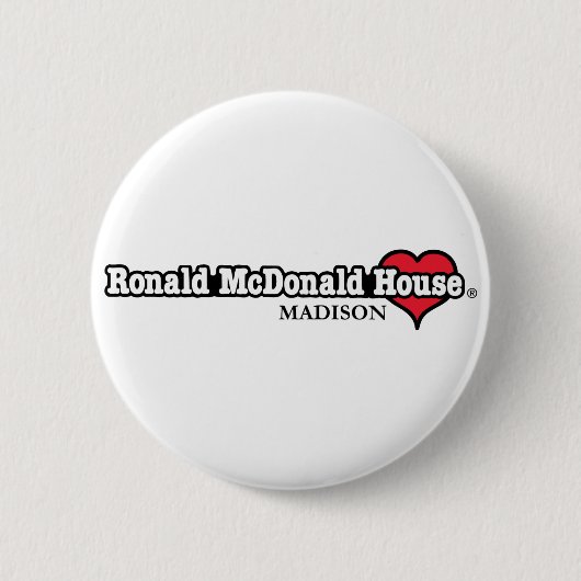 ロナルドマクドナルドのハート 缶バッジ (正面)