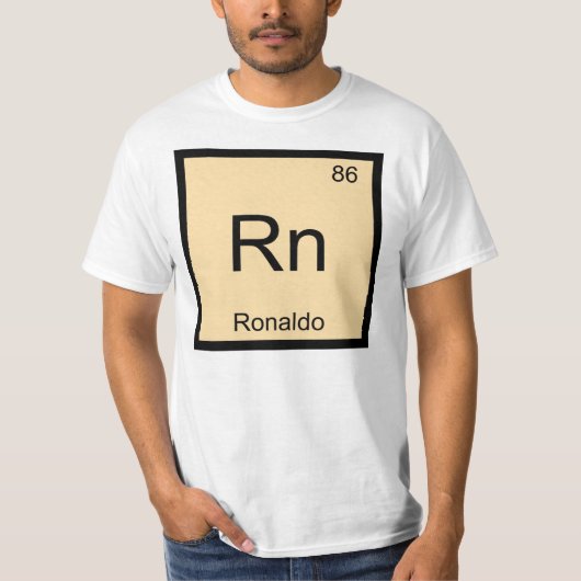 ロナルド名化学元素周期表 Tシャツ (正面)