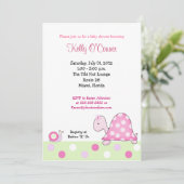 ロニーズピンクタートルベビーシャワー招待状 招待状 (スタンド正面)